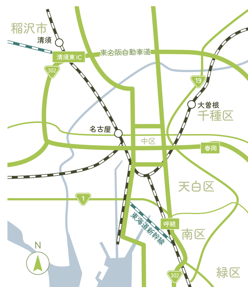 尾張六地蔵巡礼地図